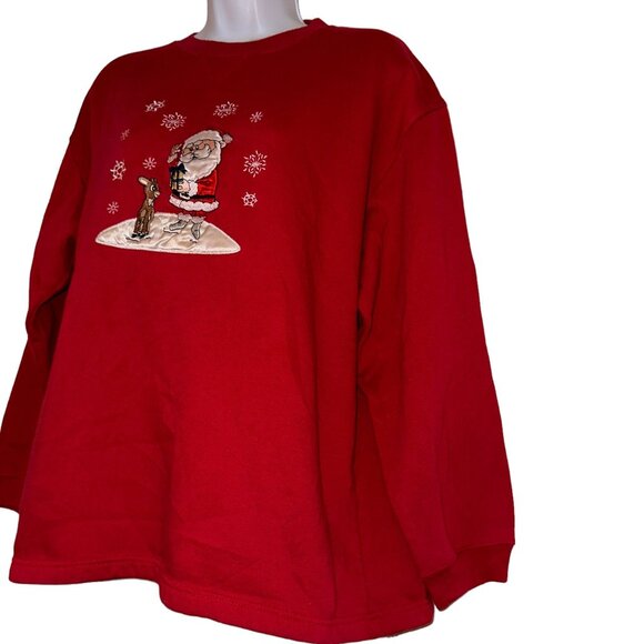 Vintage Rudolph the Red Nosed Reindeer Sweatshirt Womens L Oversized Christmas - Picture 5 of 10